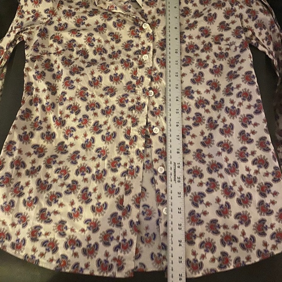 J. Crew Shirt Size 8 Perfect Papaya Paisley Long Sleeve Style 04537 NEW WITH TAG - Picture 8 of 9